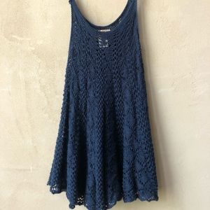 KNITTED NAVY BLUE TANK TOP